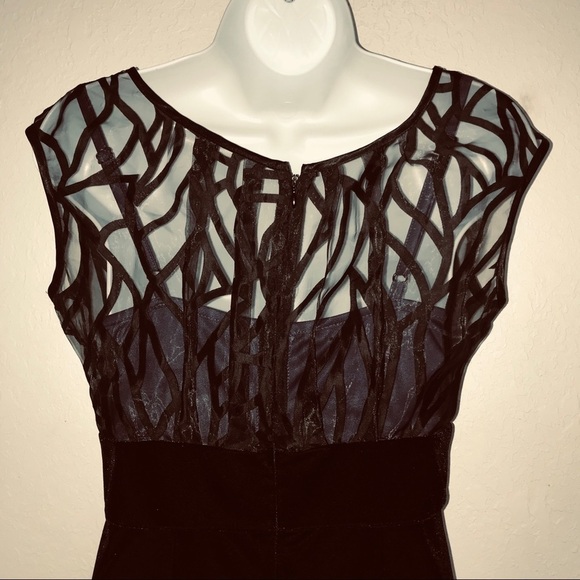 I N Studio Sheer Top Velvet Skirt Dress 6 - Picture 6 of 8